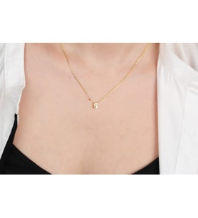 Glorria Gümüş 3 Boyutlu Minimalist S Harfi Kolye (Çok Renkli)