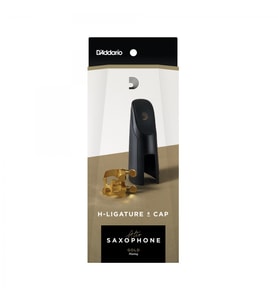 D'Addario HAS1G Alto Saksafon H-Ligature ve Kapak Seti  Altın Kaplama (Gold) Harrison Tarzı Tasarım, 4 Noktadan Eşit Baskı ile Maksimum Rezonans