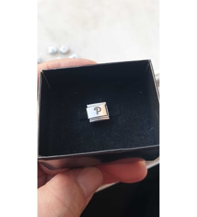 İTALYAN ÇELİK CHARM ÇELİK CHARM P HARFİ İSİM TARİH BAŞ HARF YAZILIR 9 MM