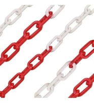 KIRMIZI-BEYAZ PLASTİK ZİNCİR 6 MM