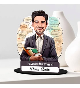 En Başarılı Erkek Felsefe Öğretmenine Hediye Karikatürlü Biblo