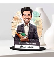 En Başarılı Erkek Felsefe Öğretmenine Hediye Karikatürlü Biblo