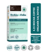 Robin&Odin Organik Amonyaksız Silikonsuz Parabensiz Meyve Ekstresi İçeren Vegan Saç Boyası 4.35 Mocha Coffee / Mokha Kahve
