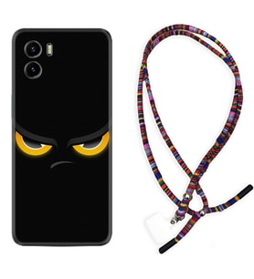Vivo Y15S Y32 Y33S Y51 Y53S Kılıf Boyun Asklı Rasta Silikon Black Eyes 1644