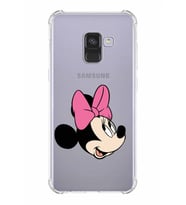 Samsung Galaxy A8 2018 Uyumlu Köşe Korumalı Antişok Kapak Minnie Mouse Tasarımlı Şeffaf Kılıf