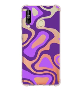 Samsung Galaxy A60  Köşe Korumalı Antişok Kapak Renkli Desen Tasarımlı Şeffaf Silikon Kılıf