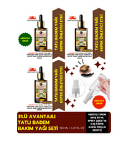 Tatlı Badem Yağı Seti (150ML) - Vegan / Kaş Kirpik Fırçası & Spreyli - Parabensiz, Katkısız