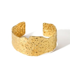 Chavin Gold Kalın Kelepçe Dizayn Çelik Bayan Bileklik et80sr