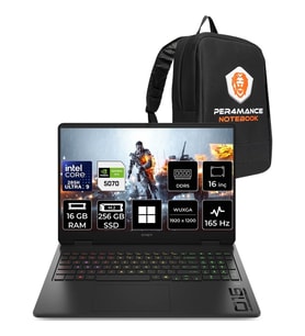 HP Omen Slim 16 Core Ultra 9 285H RTX 5070 8GB 16GB RAM 256GB SSD 16" FHD+ 165Hz Win11 Pro CD7K0EAPN406 Gaming Laptop + Per4 Çanta