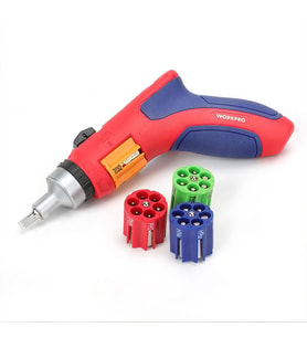 WORKPRO WP221048 24 Parça Profesyonel CR-V Kabzalı Cırcırlı Bits Tornavida Seti + Kemer Askılı Bez Taşıma Çantası
