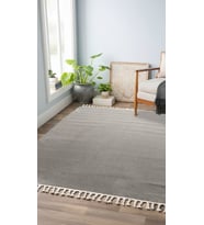Gri Renkli Soft Iskandinav Peluş Dokulu Makine Halısı