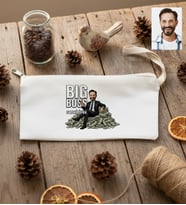 Kişiye Özel Karikatürlü Erkek Patron Kalemlik Ham Bez Doğum Günü Hediyesi