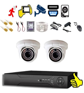 XMPro 2 DOME KAMERALI 1080P 36 IRLED GÜVENLİK KAMERA SETİ