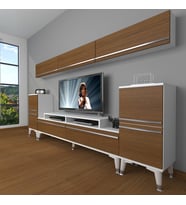 Decoraktiv Ekoflex 9 Mdf Silver Tv Ünitesi Tv Sehpası - Beyaz Ceviz (Beyaz - Ceviz)