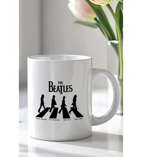 The Beatles Tasarımlı 330ml Baskılı Beyaz Seramik Kupa Bardak