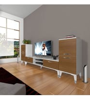 Decoraktiv Eko ON2 Slm Dvd Silver Tv Ünitesi Tv Sehpası (Beyaz - Ceviz)
