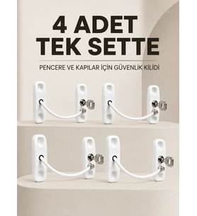 Anahtarlı Pencere Emniyet Kilidi 4 Adet Güvenlik Seti