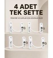 Anahtarlı Pencere Emniyet Kilidi 4 Adet Güvenlik Seti