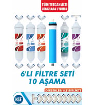 Tüm Kapalı Kasa Su Arıtma Cihazlarına Uyumlu 6 Filtre 10 Aşama Mineral Filtreli Seti