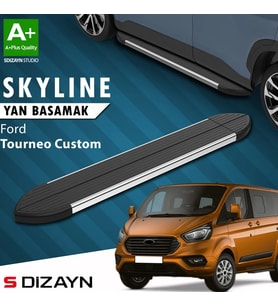 S-Dizayn Ford Tourneo Custom Kısa Şase Skyline Krom Yan Basamak 203 Cm 2012-2023 A+ Kalite
