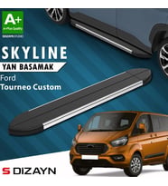 S-Dizayn Ford Tourneo Custom Kısa Şase Skyline Krom Yan Basamak 203 Cm 2012-2023 A+ Kalite