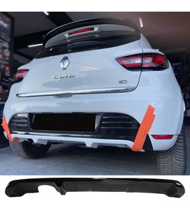Renault Clio 4 Düz Difüzör Difizör Plastik Parlak Siyah 2012-2020 Arka-bodykit-ek-karlık