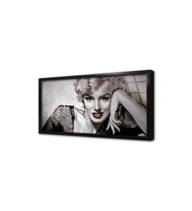 Siyah Beyaz Marilyn Monroe Çerçeveli Cam Tablo