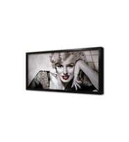 Siyah Beyaz Marilyn Monroe Çerçeveli Cam Tablo