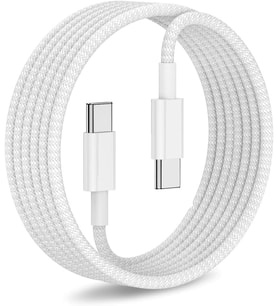 60W Type-C to Type-C Örgülü Data ve Şarj Kablosu 1m Beyaz K2795 (Orijinal Görünümlü)
