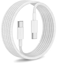 60W Type-C to Type-C Örgülü Data ve Şarj Kablosu 1m Beyaz K2795 (Orijinal Görünümlü)