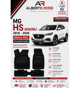 MG HS BENZİNLİ 2018 - 2026 Araca Özel Kauçuk 3D Profesyonel Oto Paspası