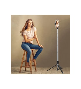 170cm Ayarlanabilir Tripod ve Selfie Çubuğu, Bluetooth Uzaktan Kumandalı