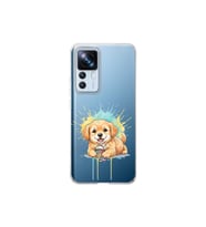 Xiaomi Mi 12T Pro ile Uyumlu Splash Köpek Tasarımlı Şeffaf Silikon Kılıf