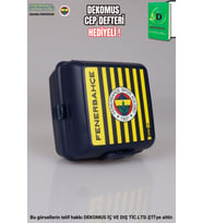 "DEKOMUS CEP DEFTERİ HEDİYELİ" LİSANSLI FENERBAHÇE 2 KATLI BESLENME KUTUSU / LUNCH BOX (Siyah)