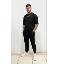 AMOR MAN ERKEK RAP TARZ BOL SALAŞ KESİM OVERSİZE KISA KOLLU KOKU MANTAR YAPMAYAN OUTDOOR ERKEK JOGGER EŞOFMAN TAKIMI