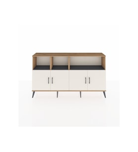 Arges Konsol 6 Raflı 4 Kapaklı 176x30x99 Çam-Aytaşı/Antrasit