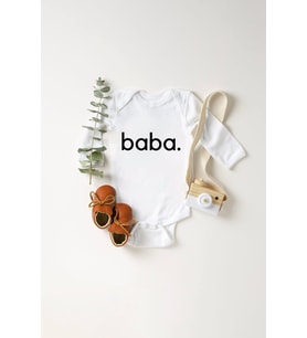 Unisex Bebek Baba Baskılı Body Zıbın