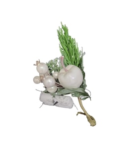 Yılbaşı Beyaz Boy 17cm En 10cm El Yapım Vazoluk Yeşil 1 Adet 48-0033