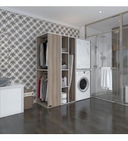 Kenzlife çamaşır-kurutma makinesi dolabı ve giysi dolabı kazvini sol crd 180*160*60  banyo (Beyaz)