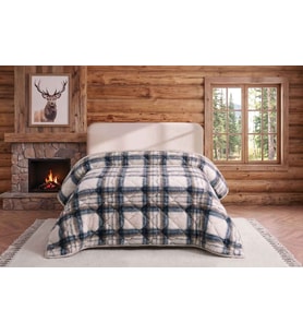 Merinos Loft Yorgan 195X215 Volante Mavi