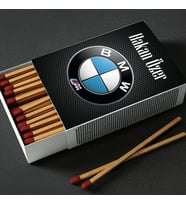 Kişiye Özel İsimli BMW Araba Araç Amblem Logo Baskılı Hediyelik Tasarım Kibrit (İstediğiniz araç markası yapılır.)