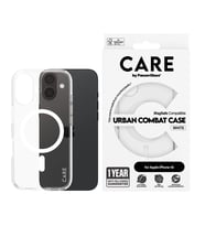 PanzerGlass Care by iPhone 16 Flagship Urban Combat MagSafe Beyaz Şeffaf Kılıf