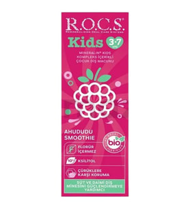 Rocs Kids Diş Macunu Ahududu Smoothie Tadında Florürsüz 3-7 Yaş 45 gr
