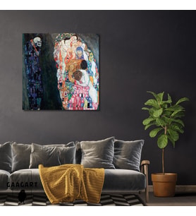 Kare Kanvas Tablo Ünlü Eserler Gustav Klimt Ölüm ve Yaşam