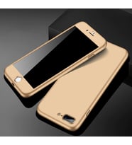 iPhone 7/8/SE Kılıf Kamera Korumalı Kaliteli 360 Tam Koruma Kapak (Gold)