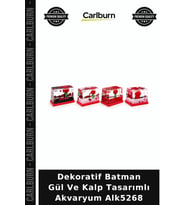 Özel Üretim Süs Tasarım Figür Dekoratif Batman Gül Ve Kalp Tasarımlı Akvaryum Alk5268