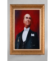 Çerçeveli Paspartulu Atatürk Tablo a606 (Gold)