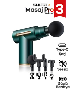 Şarjlı Masaj Cihazı Pro V4, 4 Başlıklı, 6 Kademeli, Sessiz ve Taşınabilir