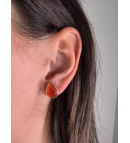 Kadir Jewellery 22 Ayar Altın Kaplama Kadın Minimal Küpe -El İşçiliği Ve Hipoalerjenik Küpe