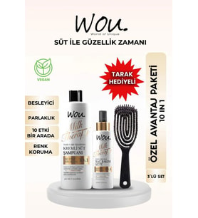 WOU World of Unique Milk Therapy Şampuan 400 ML+Milk Therapy Milk Therapy Saç Ba